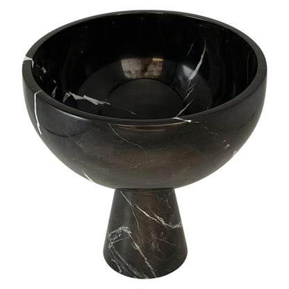 Black Marble Pedestal Bowl