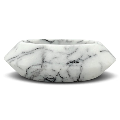 White Marble Bowl with Black Veining