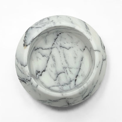 White Marble Bowl with Black Veining