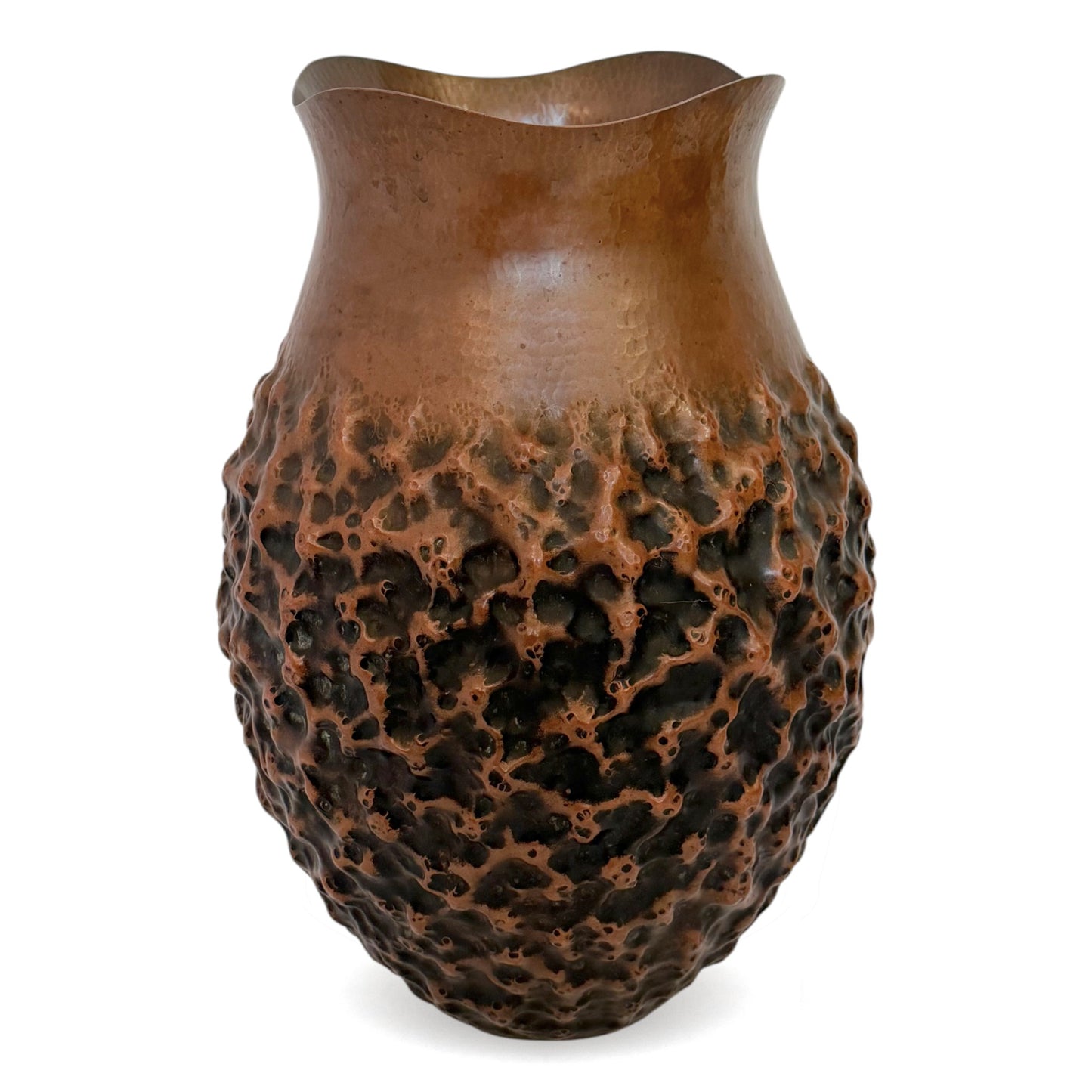 French Mid Century Textured Copper Vase