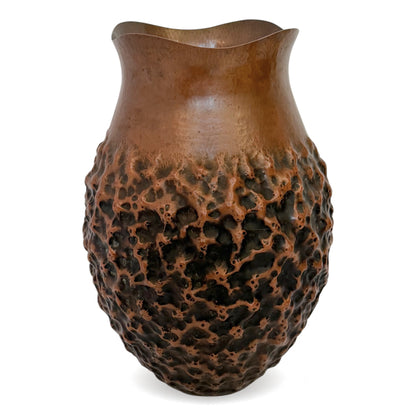 French Mid Century Textured Copper Vase
