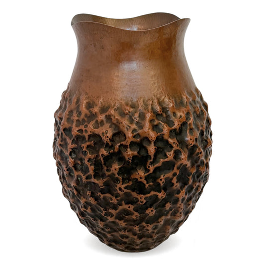 French Mid Century Textured Copper Vase