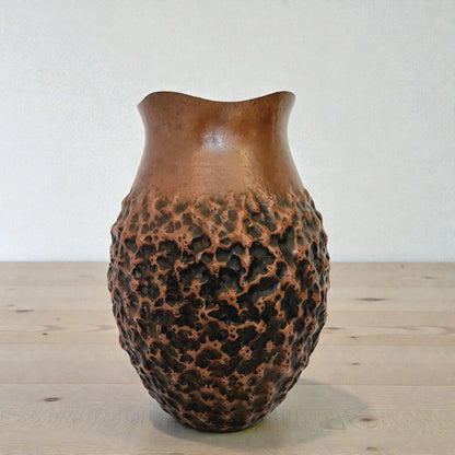 French Mid Century Textured Copper Vase