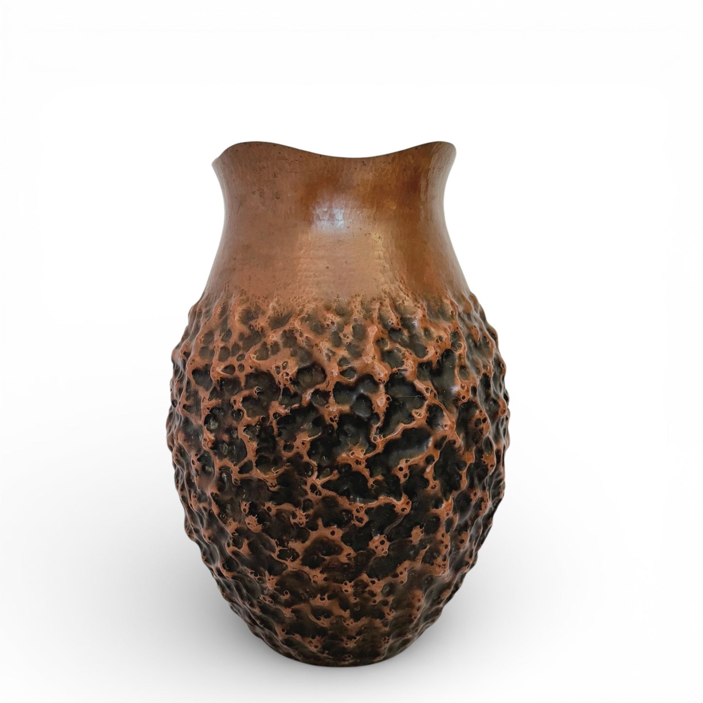 French Mid Century Textured Copper Vase