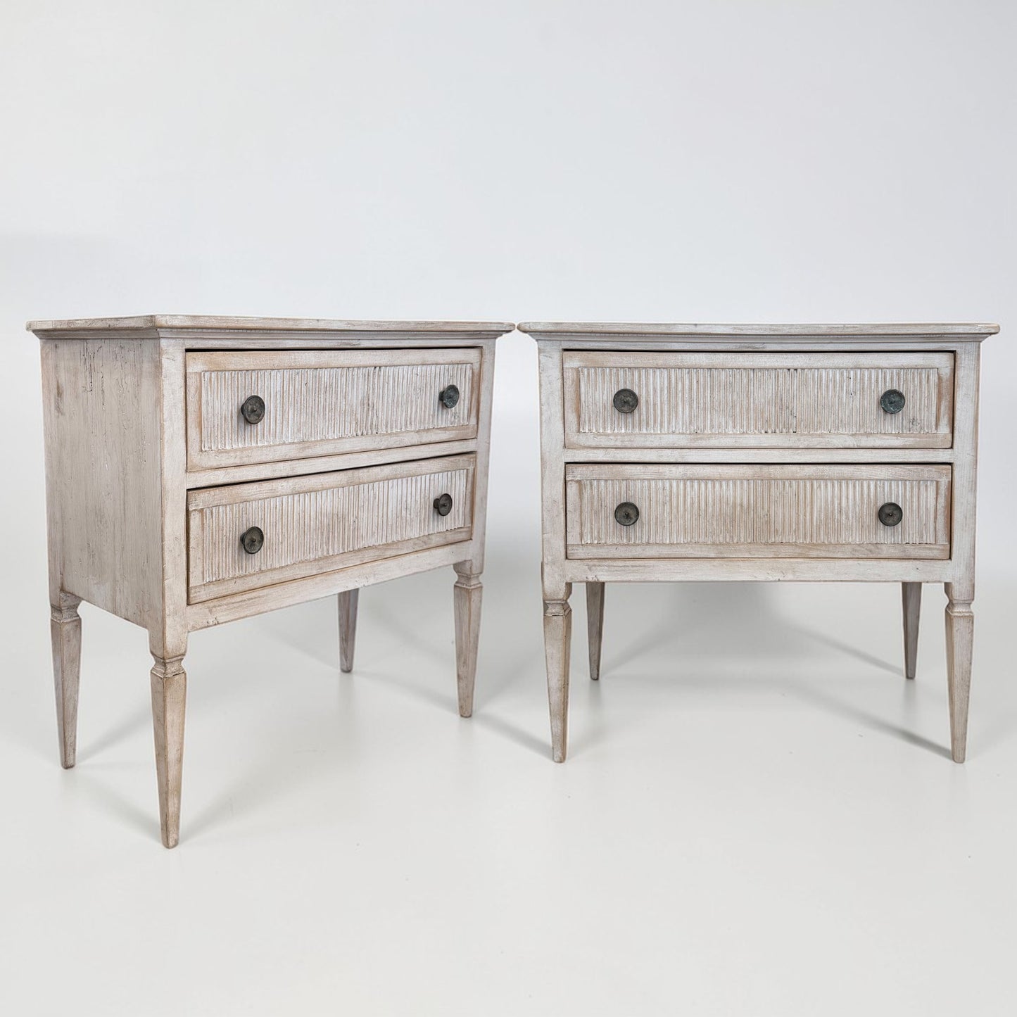Pair of Rustic Painted Wood Swedish Commodes