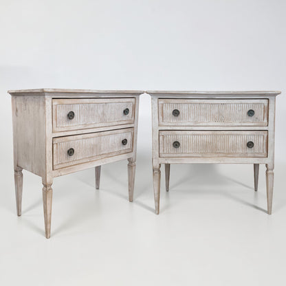 Pair of Rustic Painted Wood Swedish Commodes
