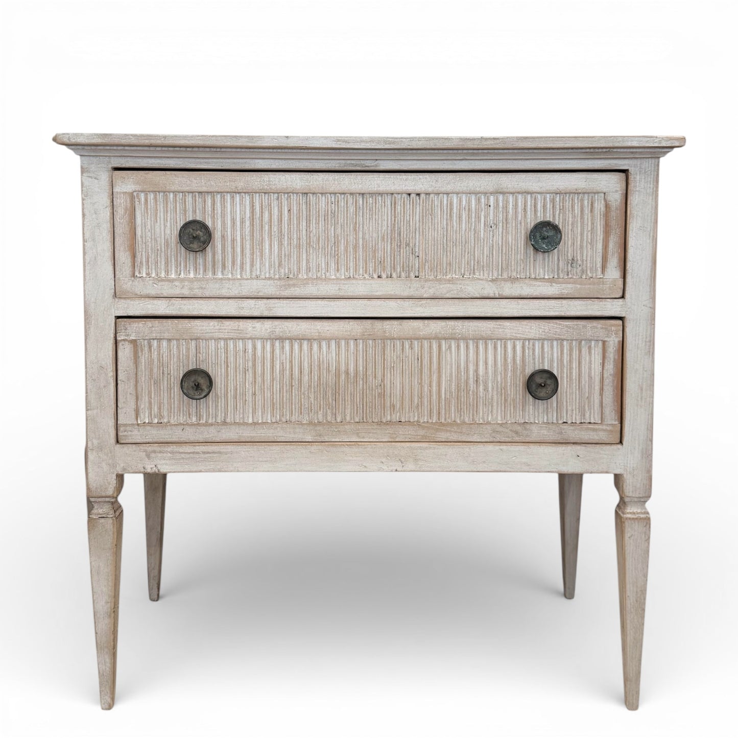 Pair of Rustic Painted Wood Swedish Commodes