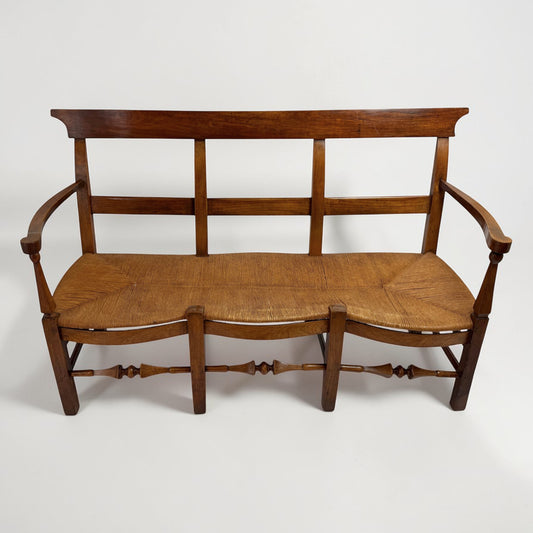 French Provincial Ladder-Back Settee, 19th Century