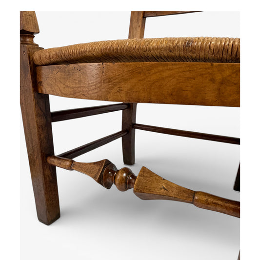 French Provincial Ladder-Back Settee, 19th Century