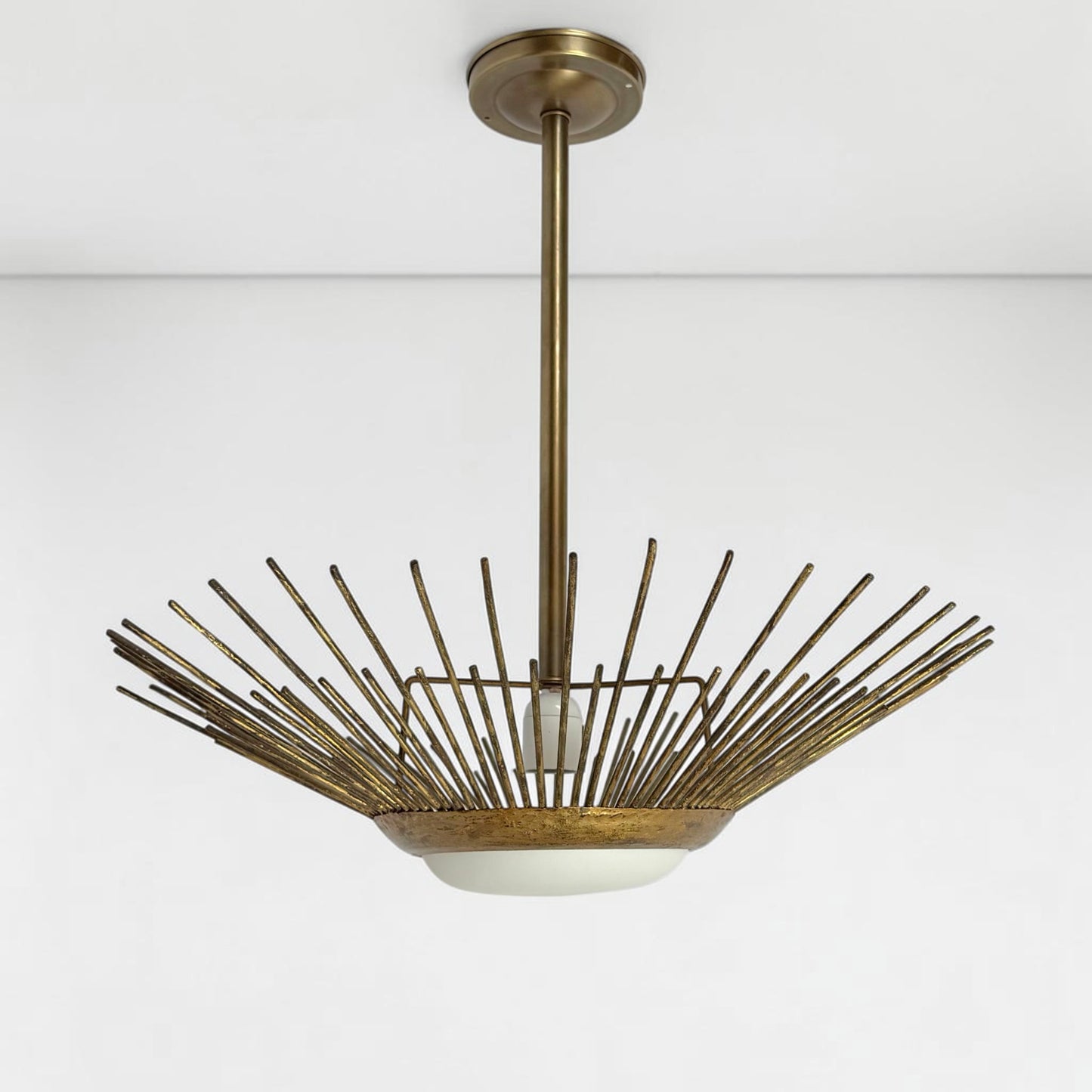 Gilt Iron Sunburst Pendant Light