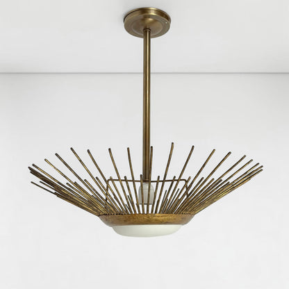 Gilt Iron Sunburst Pendant Light