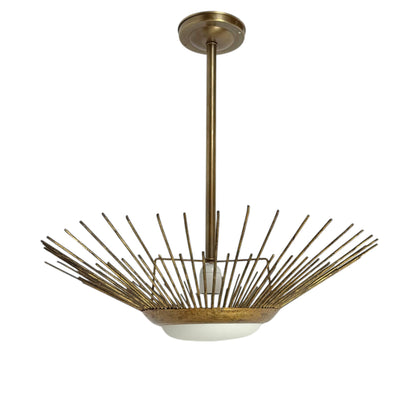 Gilt Iron Sunburst Pendant Light