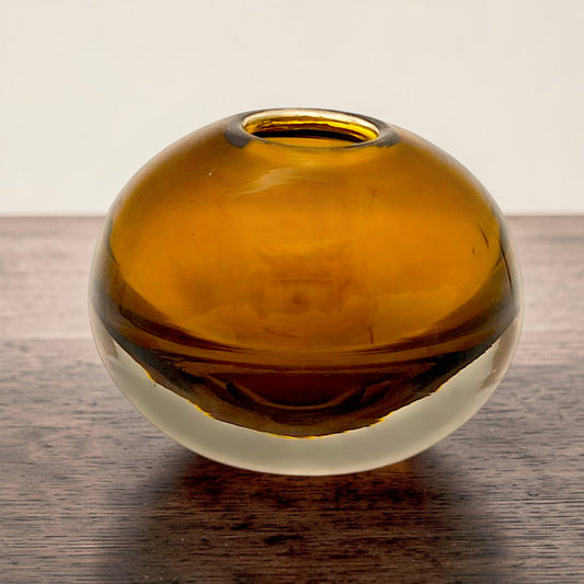 Cognac Glass Orb Vase