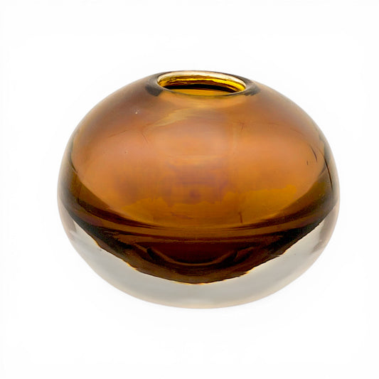 Cognac Glass Orb Vase