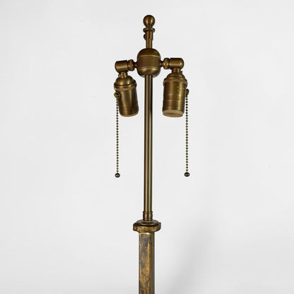 Twisted Gilt Iron Standing Lamp on Tripod Base