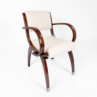 French Art Deco Curved Arm Chair