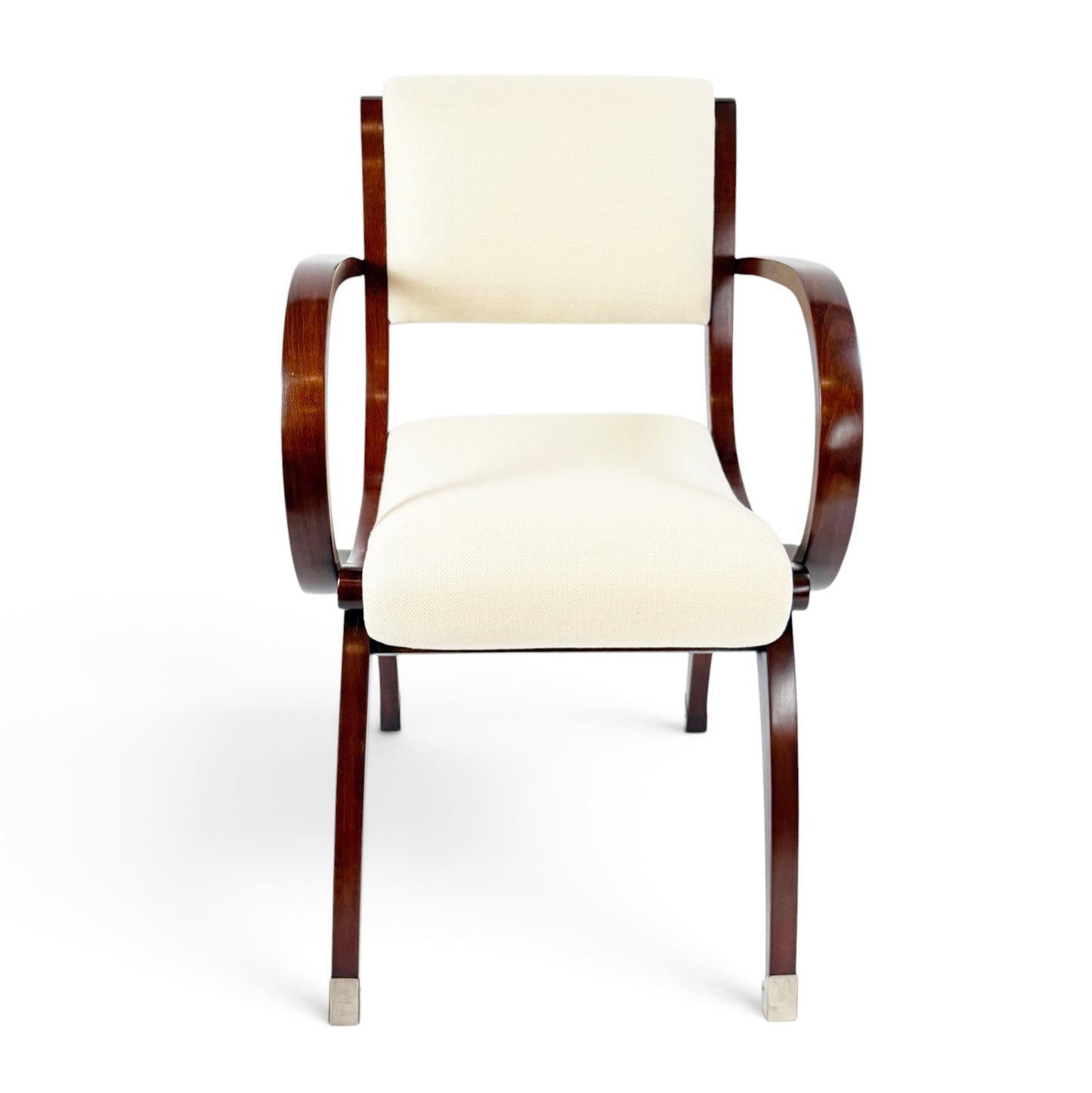 French Art Deco Curved Arm Chair