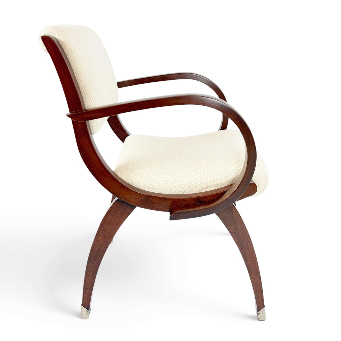 French Art Deco Curved Arm Chair