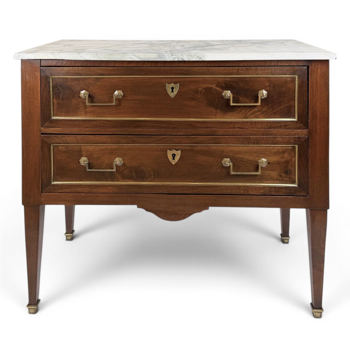 French Walnut Two-Drawer Commode, France 19th Century