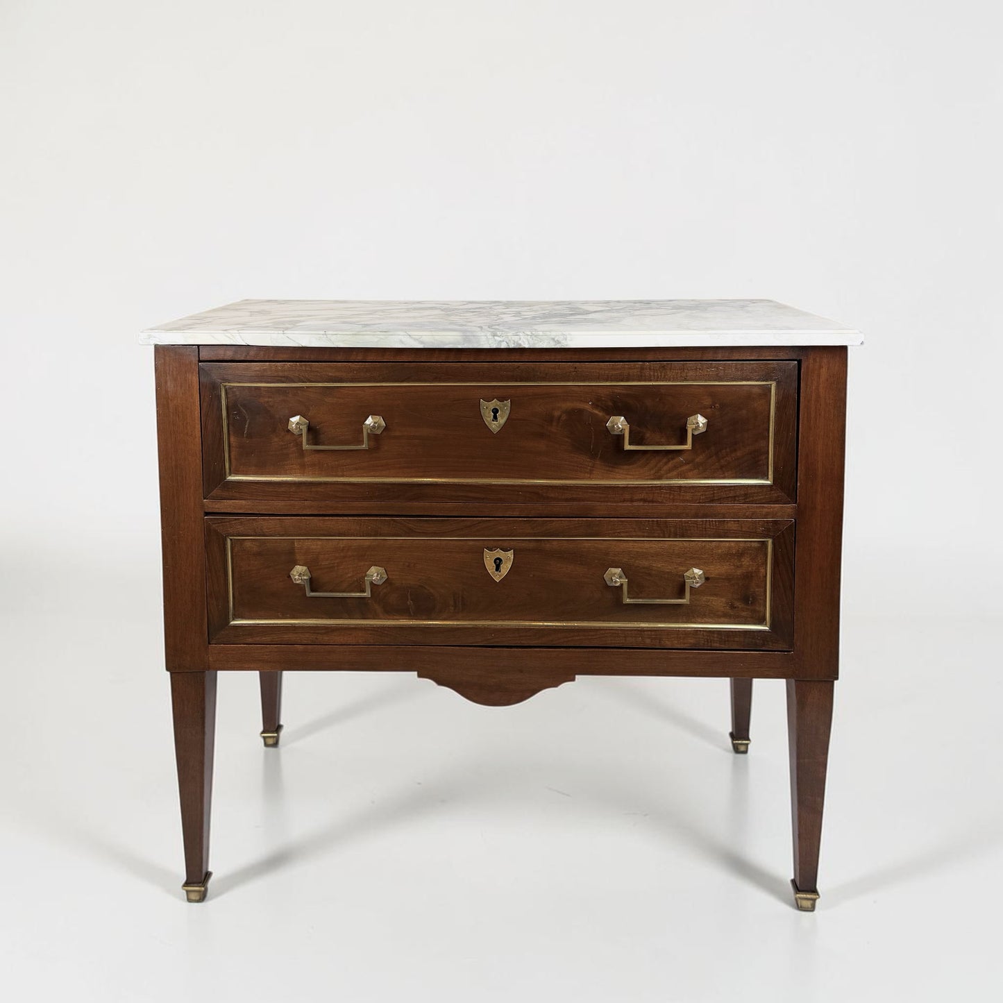 French Walnut Two-Drawer Commode, France 19th Century