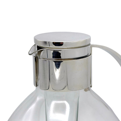 Mid Century Italian Glass and Silver Pitcher