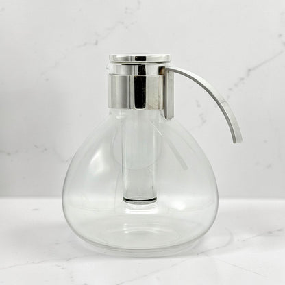 Mid Century Italian Glass and Silver Pitcher