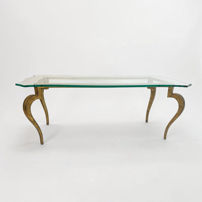 Shaped Gilt Iron Coffee Table by Maison Ramsay, circa 1960s