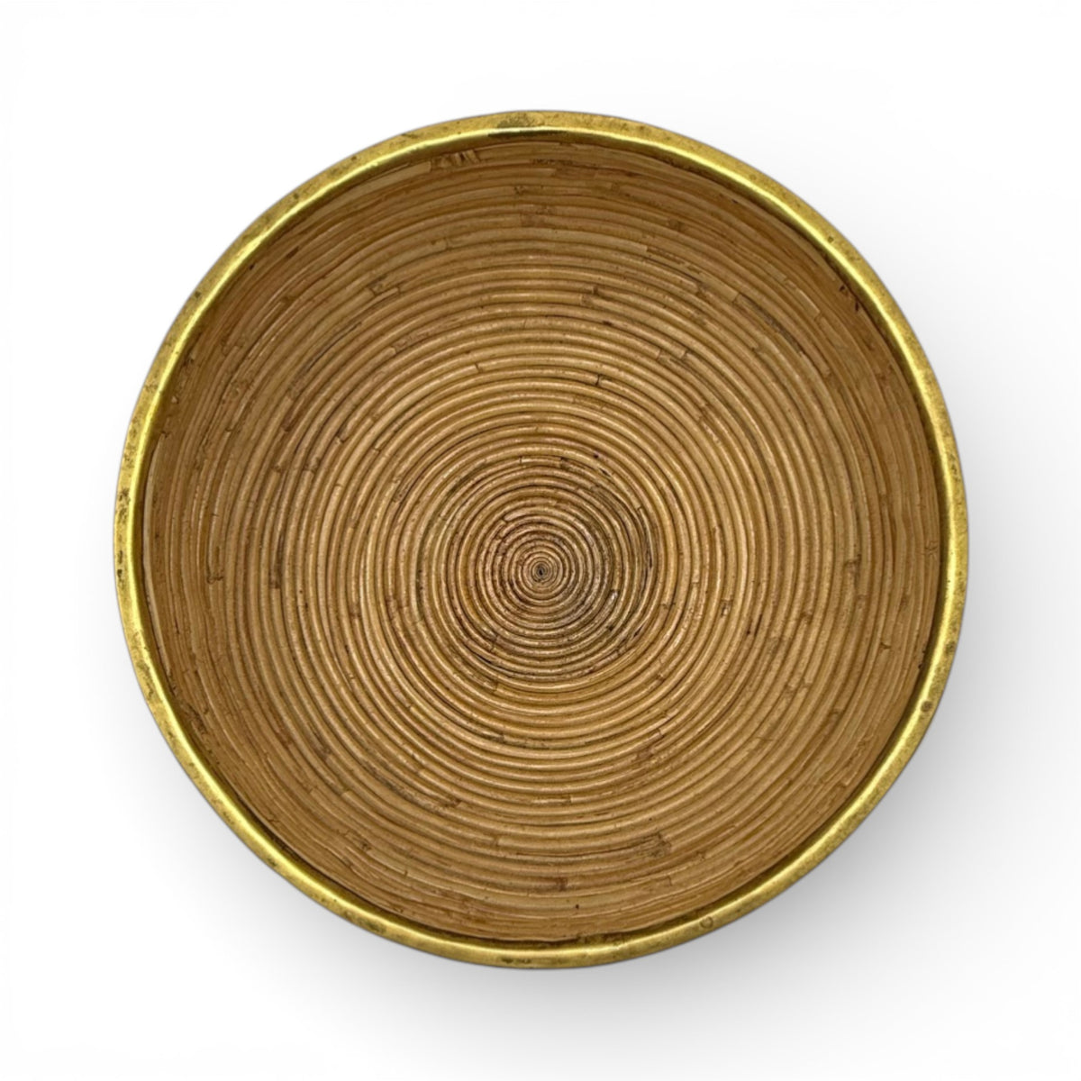 Round Reed Basket Rims Round Pencil Reed Basket with Brass Rim – BK Antiques & Home