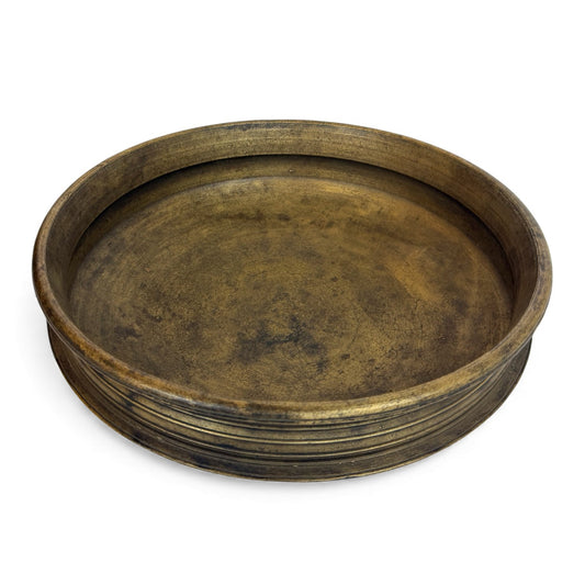 Large Antique Bronze Urli Bowl, 19th Century