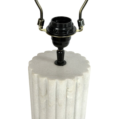 Ribbed White Marble Column Lamp