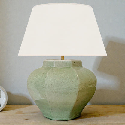 Large Light Green Crackle Glazed Table Lamp