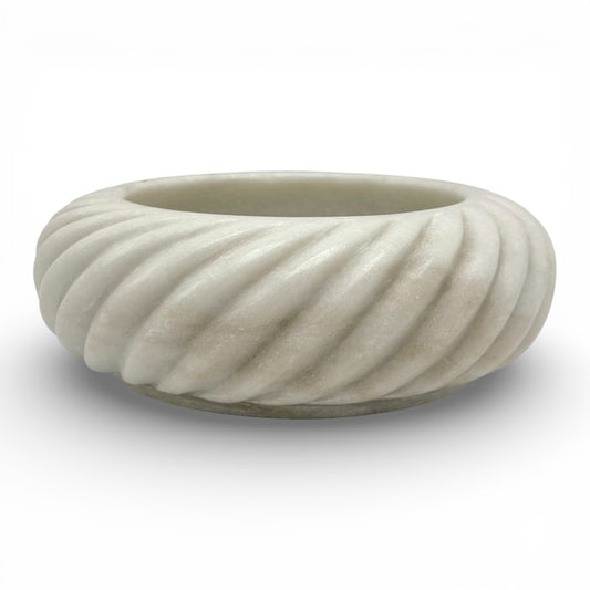 Carved White Marble Bowl