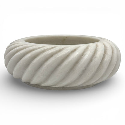 Carved White Marble Bowl