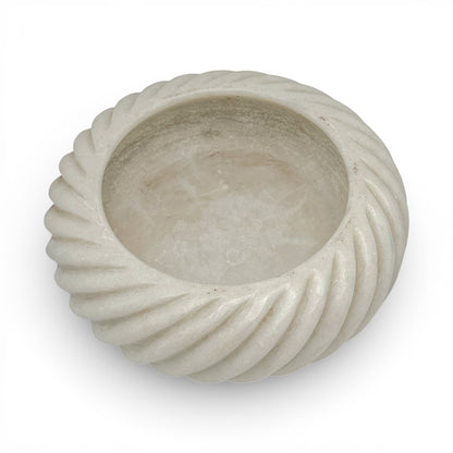 Carved White Marble Bowl