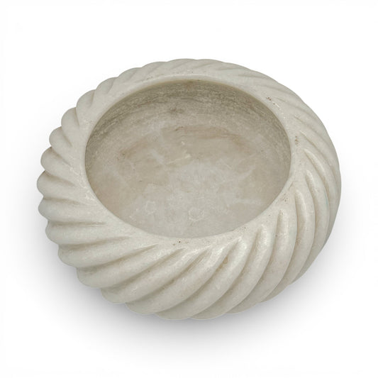 Carved White Marble Bowl