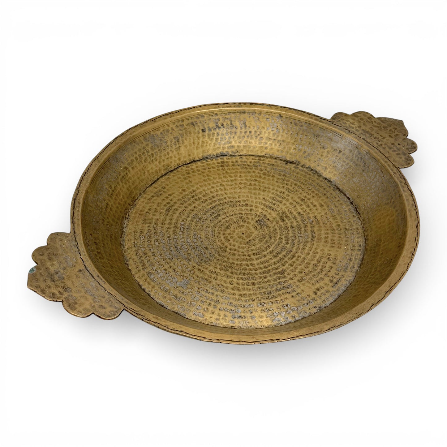 Round Hammered Brass Tray
