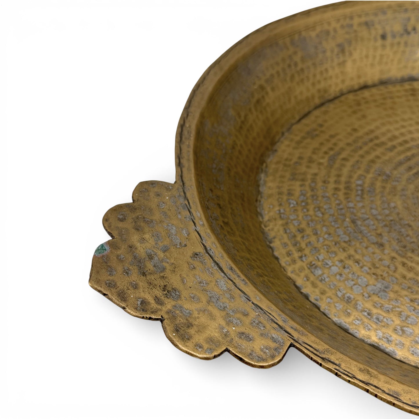 Round Hammered Brass Tray