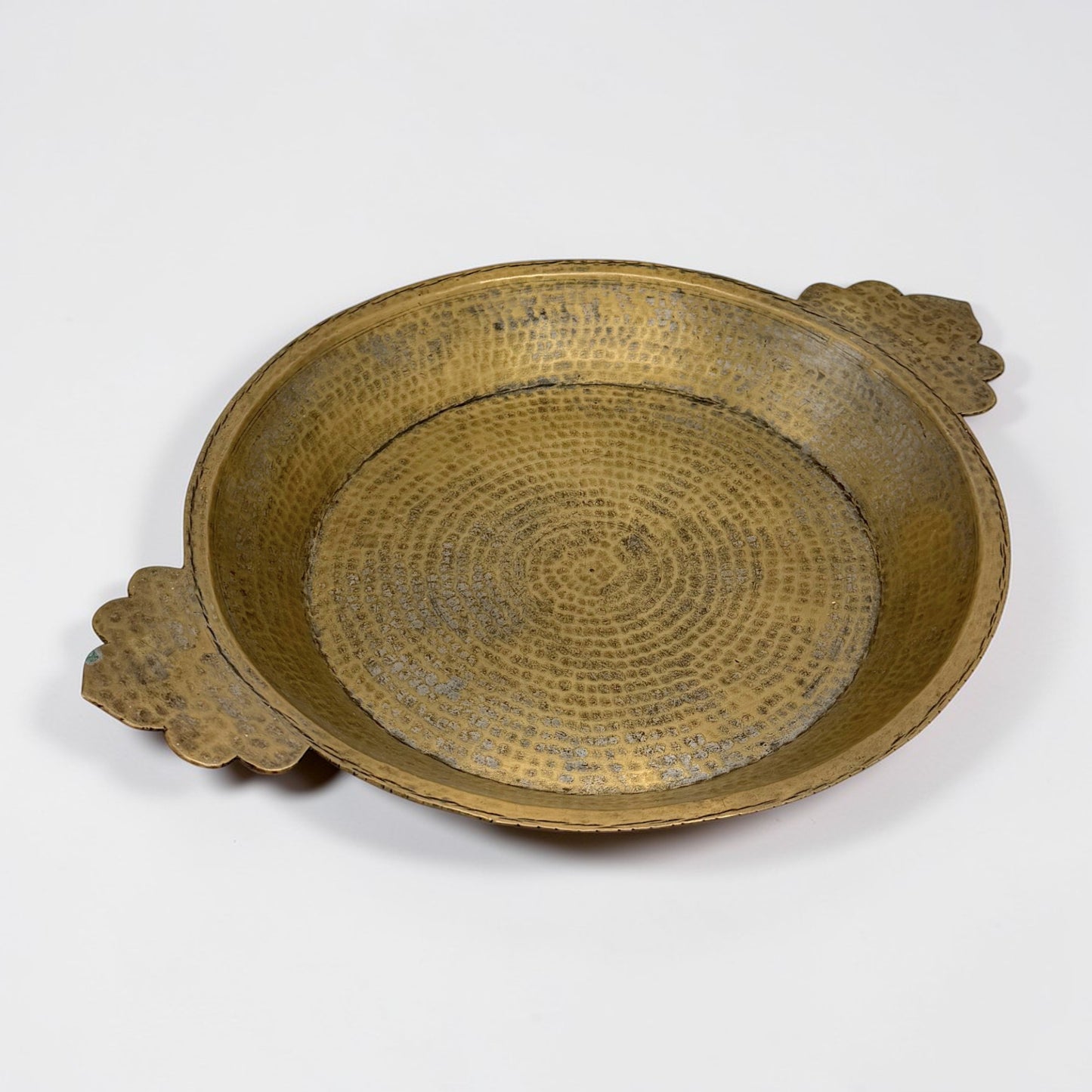 Round Hammered Brass Tray