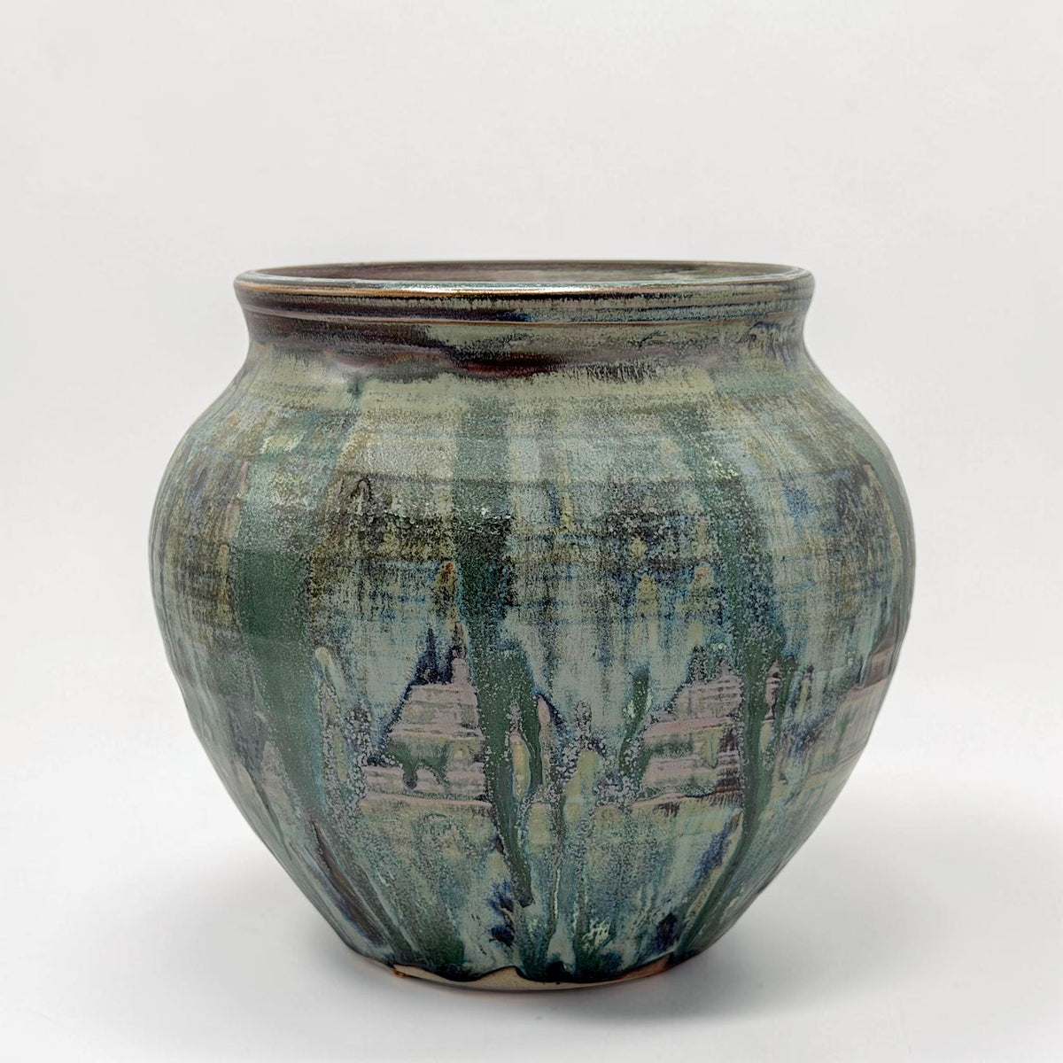 Green Drip Glazed Pot
