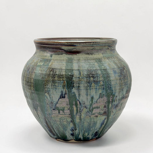 Green Drip Glazed Pot