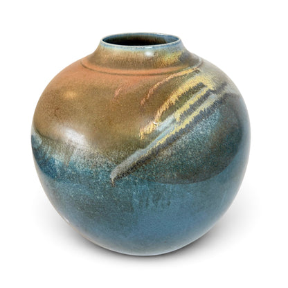 Large Blue Abstract Ceramic Vase