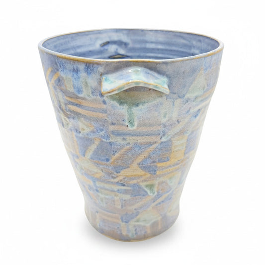 French Handmade Stoneware Vase, circa 1960