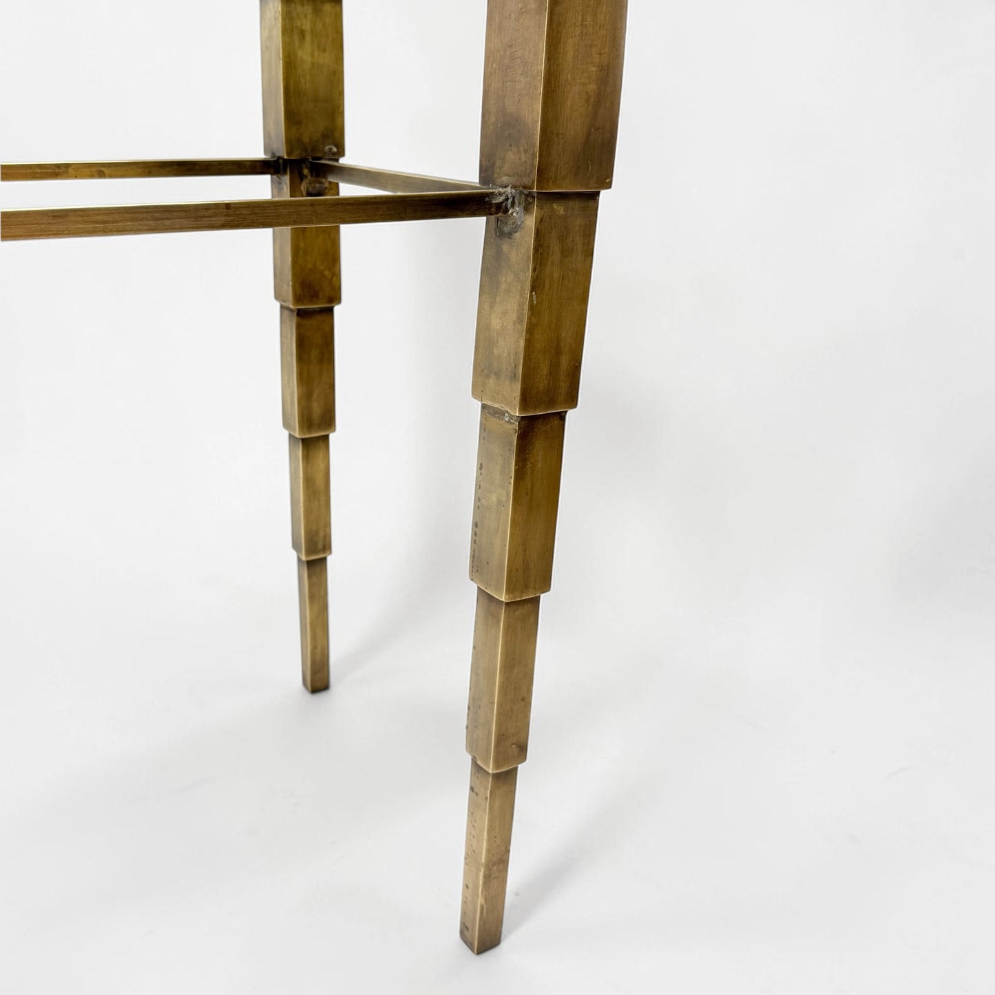 Bronze Console Table with Glass Top, circa 1960s