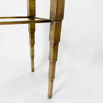 Bronze Console Table with Glass Top, circa 1960s