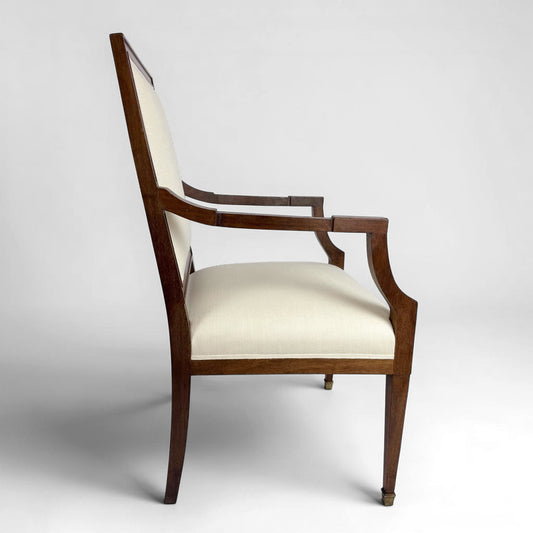 French Art Deco Walnut Armchair
