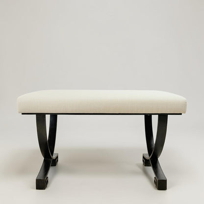 Greek Key Black Iron Bench