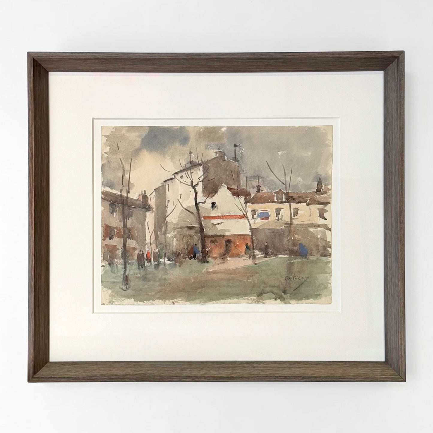 French Village Watercolor Painting