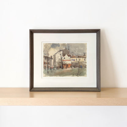 French Village Watercolor Painting
