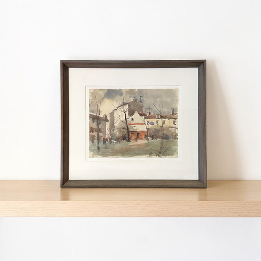 French Village Watercolor Painting
