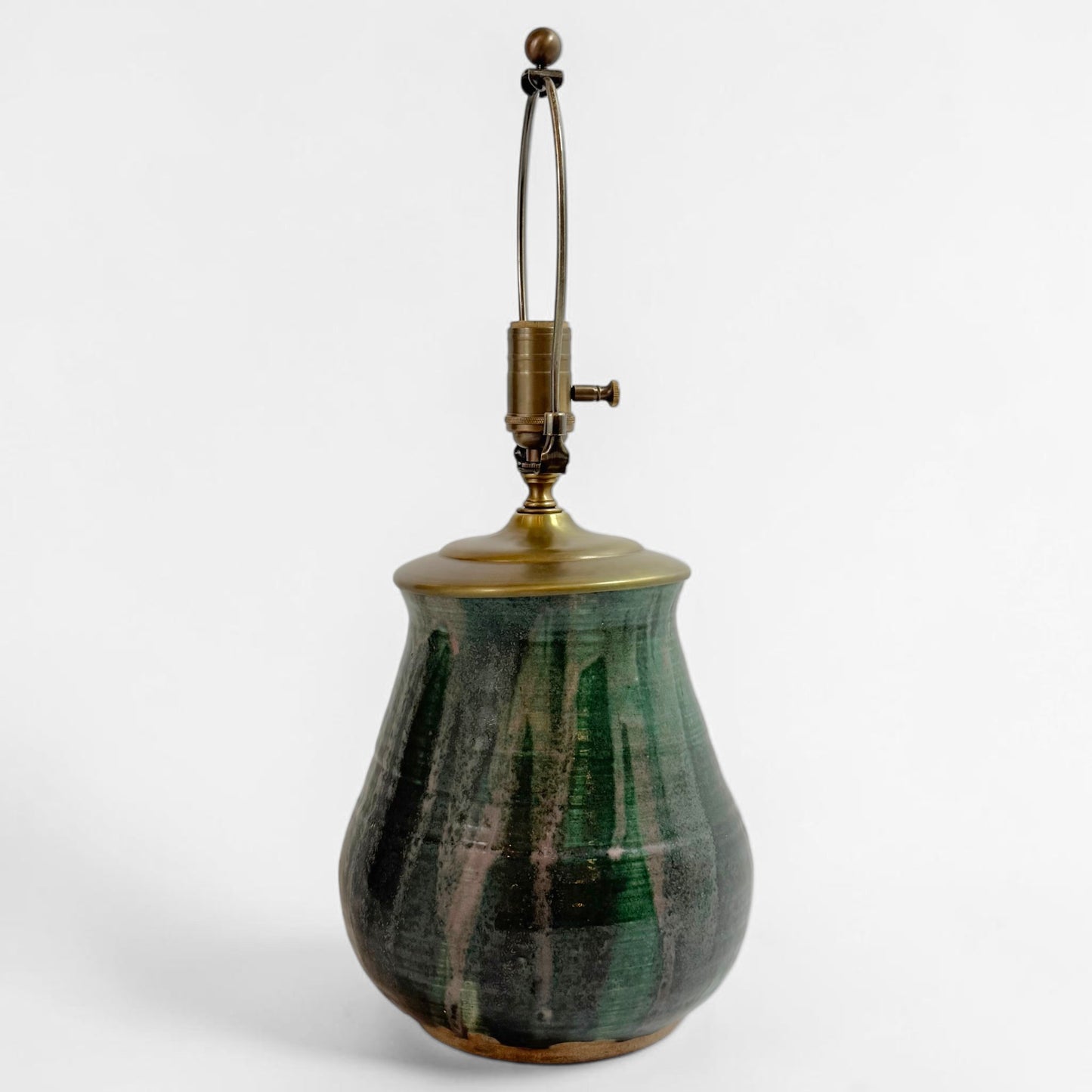 Handmade Green Stoneware Table Lamp